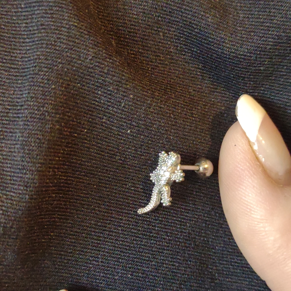 Silver lizard earring - Picture 2 of 3